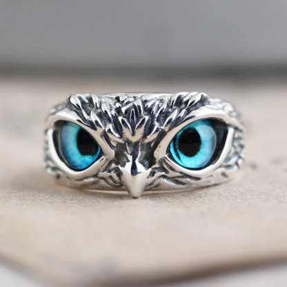 Anillo Regulable Retro Owl Búho de la Suerte